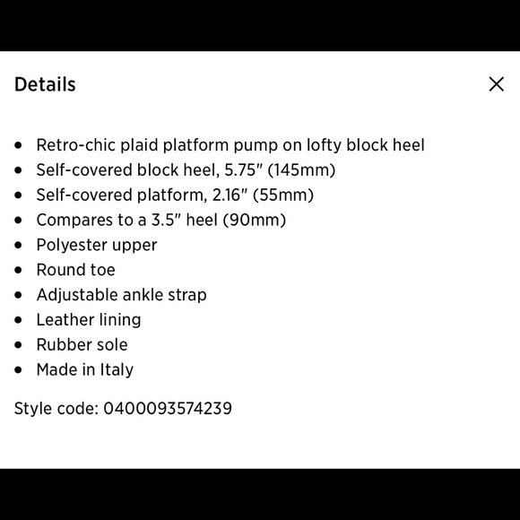 Prada - Plaid Ankle-Strap Platform Pumps BNIB - Picture 8 of 8